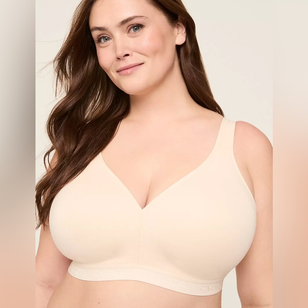 Cacique Cotton Collection Lightly Lined No-Wire Bra — Nude — 50DD — NWT